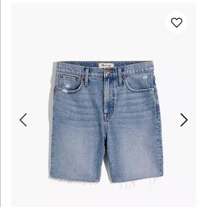 Madewell high rise mid length denim short
